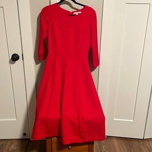 Boden Red Midi Dress Size 6